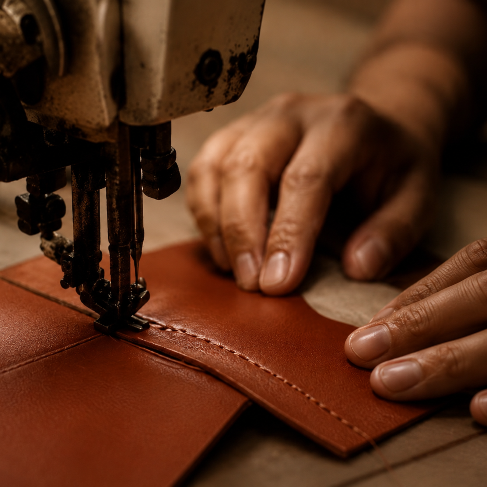 Stitching leather bag